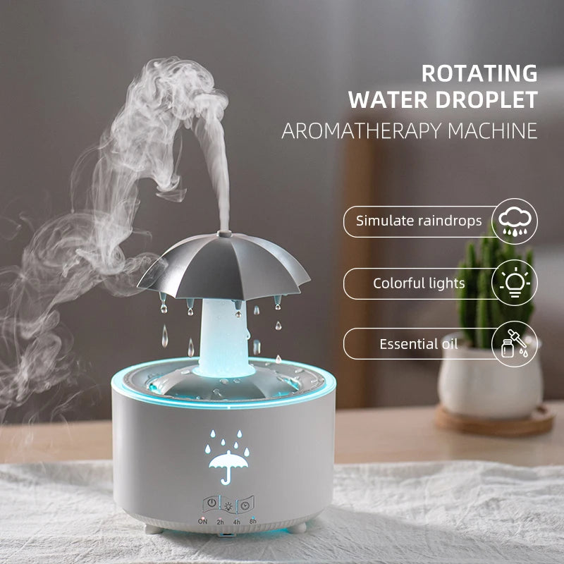 Rotating Umbrella Rain Drop Aroma Diffuser